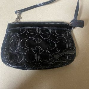 Coach black wristlet